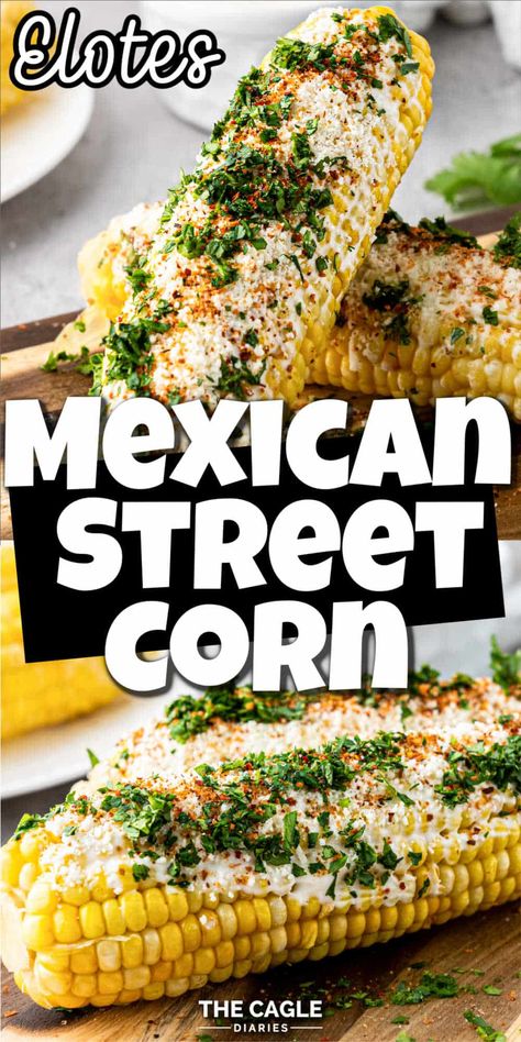 Delicious and authentic, this Mexican Street Corn recipe is easy to prepare and the best Cinco de Mayo treat, or BBQ side, or even Taco night treat. Easy Mexican Street Corn Recipe, Best Street Corn Recipe, Mexican Corn Sauce, Mexican Street Corn In Crock Pot, Elote Recipe Authentic, Mexican Dinners Authentic, Mexican Dinner Sides, Mexican Street Corn Recipe Authentic, Authentic Street Corn