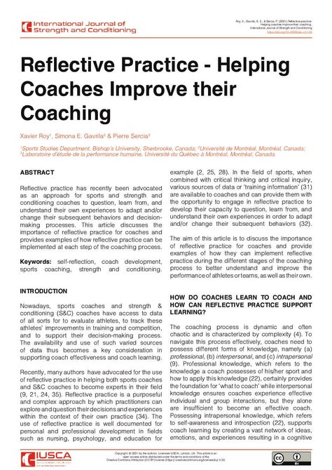 Reflective Supervision, Abstract Example, Clinical Supervision, Strength And Conditioning Coach, Reflective Practice, Strength And Conditioning, Decision Making Process, Physical Education, Critical Thinking