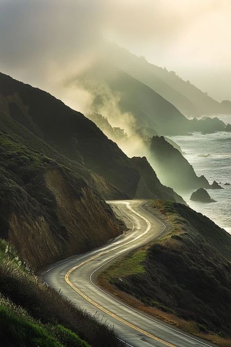 "🏞️🚗 Take a scenic drive on Highway 1 in Big Sur! Marvel at dramatic cliffs, rugged coastline, and stunning ocean views along one of California’s most iconic routes. 🌅🌲 #Highway1 #BigSur #CaliforniaRoadTrip" Big Sur Coastline, Highway 1, Big Sur California, California Travel Road Trips, Ocean Views, Scenic Drive, Big Sur, Ocean View, Take A