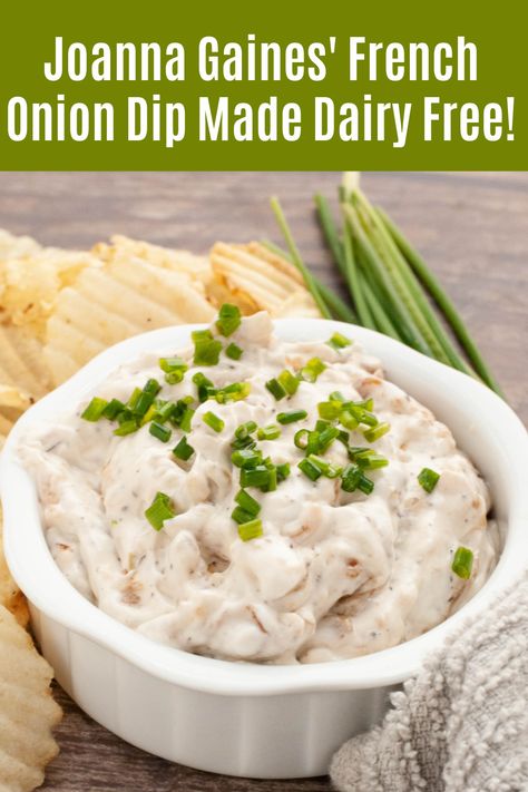 Dairy Free Onion Dip, Savory Dairy Free Snacks, Dairy Free French Onion Dip, Vegan French Onion Dip, Gf Df Dips, Dairy Free Chip Dip, Non Dairy Dips, Dairy Free Dips For Parties, Non Dairy Appetizers