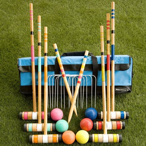 Lawn croquet! Play Pall Mall style (unsportsmanlike behavior encouraged if it means thwarting your opponent) for extra fun. Croquet Party, Croquet Set, Party Styling, Lawn Party, Pall Mall, Budget Friendly Gift, Yard Games, Lawn Games, Croquettes