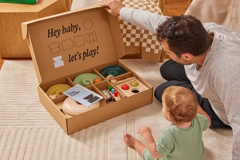 Courtney Wall's Bauhaus-inspired Packaging for The Play Boxes by Lalo | Dieline - Design, Branding & Packaging Inspiration Raising Arizona, Magazine Layout Inspiration, Kids Magazine, Box Subscriptions, How To Code, Orange Book, New Computer, Sustainable Toys, Toddler Education