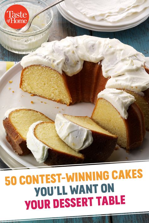 50 Contest-Winning Cakes You'll Want on Your Dessert Table 7up Pound Cake, Lemon Treats, Lemon Pound Cake Recipe, Sour Cream Pound Cake, Pound Cake Recipe, Lemon Pound Cake, Recipe Binder, Mary Berry, Bundt Cakes Recipes