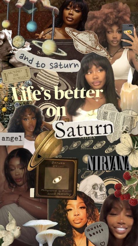 Sza Saturn Wallpaper Iphone, Saturn Sza Aesthetic, Sza Saturn Pics, Saturn By Sza, Sza Moodboard, Sza Lyrics Wallpaper, Artist Aesthetic Wallpaper, Sza Aesthetic Wallpaper Blue, Sza Collage