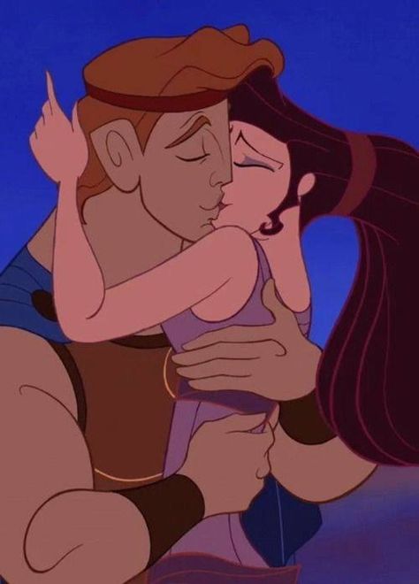 Tate Donovan and Susan Egan as the voices of Hercules & Meg from Hercules (1997) Hercules Megara, Hercules 1997, Disney Kiss, Meg Hercules, Couples Disney, The Small Things In Life, Hercules Disney, Small Things In Life, Disney Romance