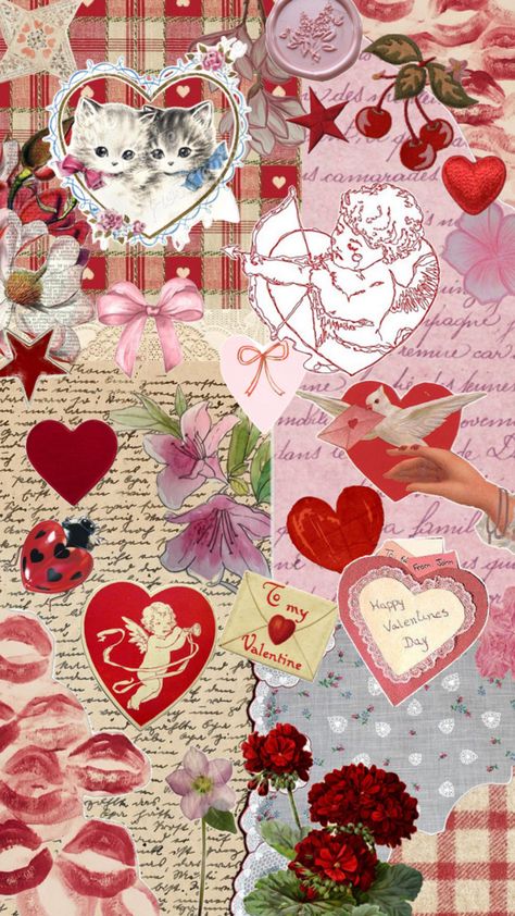 Vday, Valentines day, vintage, lovercore, lover, vintage aesthetic, Valentines, collage Valentines Collage, Valentine's Day Aesthetic, Valentines Day Vintage, Valentines Day Aesthetic, Aesthetic Valentines, Vintage Valentines Day, Day Aesthetic, Collage Wallpaper, Vintage Valentines