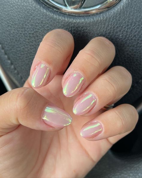 Gel Builder Nails, Hailey Bieber Chrome Nails, Hailey Bieber Chrome, Builder Nails, Gel Builder, Nail Appointment, Simple Gel Nails, Summery Nails, Cute Gel Nails