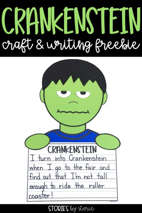 Are you reading Crankenstein by Samantha Berger to your students this year? I have a Crankenstein craft and writing activity that you can use with your students after reading this story. Fall Writing Activities, Writing Elementary, Halloween Writing Activities, October School, Second Grade Writing, Third Grade Writing, Fall Writing, 3rd Grade Writing, Halloween Writing