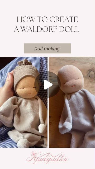 Waldorf Doll Pattern Free, Waldorf Doll Tutorial, Handmade Dolls Patterns, Textile Art Dolls, Doll Making Tutorials, Doll Patterns Free, Stuffed Dolls, Waldorf Toys, Waldorf Doll