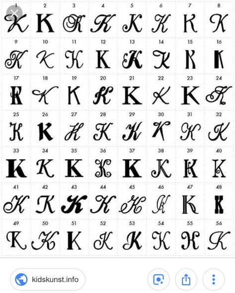 Letter K Tattoo, Tattoo Writing Fonts, Datum Tattoo, Tattoo Writing, Tattoo Lettering Alphabet, Tattoo Script Fonts, Lettering Styles Alphabet, Alphabet Tattoo Designs, The Letter K