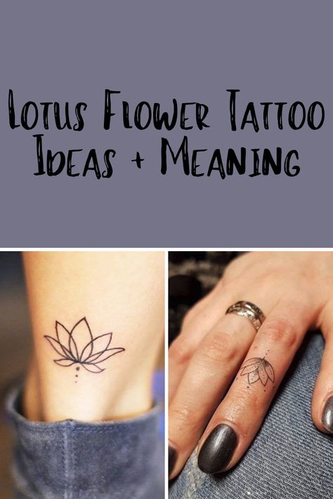 Lotus Flower Tattoo Ideas + Meaning - tattooglee Small Lotus Flower Tattoo Design, Lotus Flower Tattoo Small Simple, Tattoo Ideas Lotus Flower, Simple Lotus Tattoo Design, Small Lotus Tattoo Design, Mini Lotus Tattoo, Small Baddie Tats, Meaning Of Lotus Flower, Tattoo Ideas Female Meaningful Strength