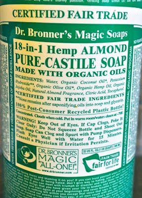 My Merry Messy Life: Dr. Bronner's Castile Soap Label Dr Bonners, Castile Soap Uses, Detergent Recipe, Dr Bronners, Household Cleaning Products, Messy Life, Pure Castile Soap, Homemade Cleaners, Homemade Cleaning Products