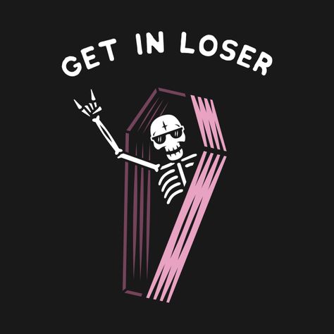 Goth T Shirt, Kawaii Pastel Goth, Get In Loser, Pastel Grunge, Kawaii Goth, Funny Skeleton, Gym Clothing, Goth Aesthetic, Kawaii Design