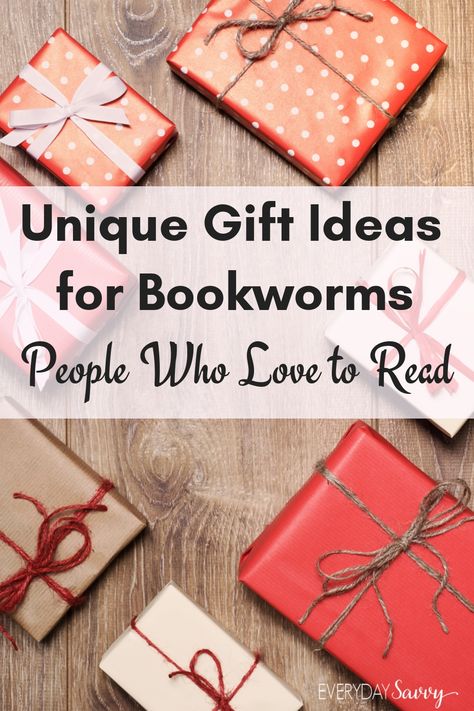 These best gift ideas for book lovers and people who like to read include much more than just books. Lots of unique ideas. Great gift ideas for bookworms and anyone who loves books. Perfect for Christmas or any holiday. #bookworms #giftideas Book For Each Month Gift, Book Gift Card Ideas, Christmas Gifts For Readers Book Lovers, Gift Ideas For Book Lovers Diy, Book Inspired Gifts, Christmas Book Gift Ideas, Present Ideas For Book Lovers, Best Gifts For Book Lovers, Christmas Gift Ideas For Book Lovers