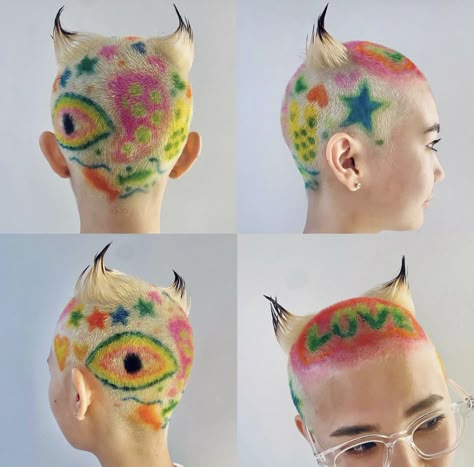 #hair #hairstyles #haircut #aesthetic #stars Shaved Hair Dyed Designs, Star Hair Dye Design, Hair Shave Designs, Punky Hairstyle, Shaved Hair Dye, Crazy Hair Cuts, Artsy Hairstyles, Haircut Aesthetic, Weird Haircuts