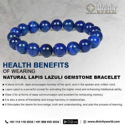 Lapis Lazuli Benefits, Lapis Bracelet, Meaningful Things, Math Posters, Jewellery Beads, Spiritual Things, Vastu Tips, Tamil Language, Lapis Lazuli Bracelet