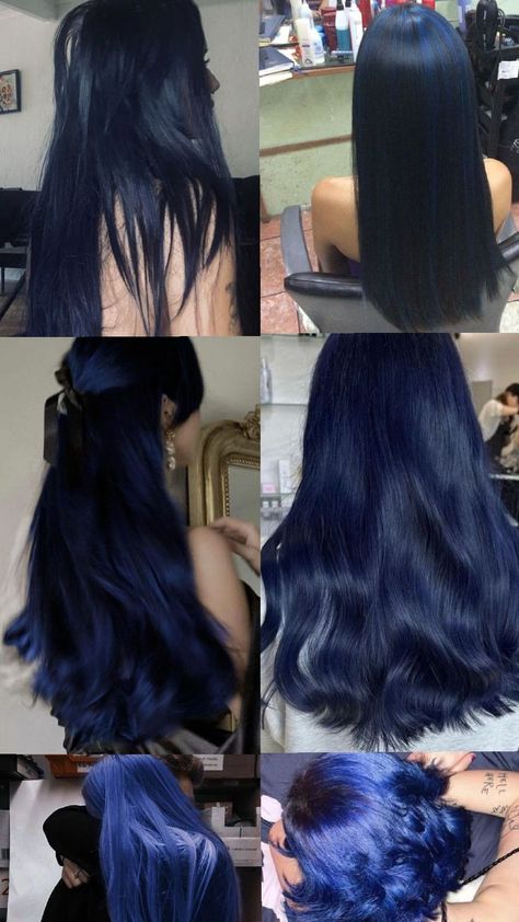 Blue Violet Hair, Midnight Blue Hair, Dark Blue Hair, Hair Inspiration Long, Violet Hair, Hair Streaks, Dyed Hair Inspiration, Beautiful Hair Color, Hairdos For Curly Hair