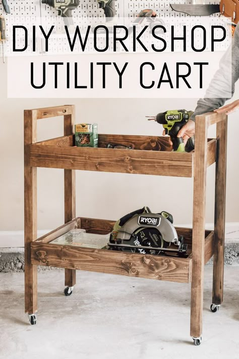 Pallet Cart With Wheels, Wooden Cart Design, Diy Shop Stool On Wheels, Diy Wooden Cart On Wheels, Diy Dolly Cart, Diy Utility Cart, Diy Cart With Wheels, Diy Craft Cart, Diy Tool Cart