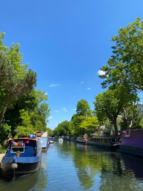 Little Venice London, London In April, Summer In London, University Abroad, Canal Boats, Summer Boats, London Girl, London Vibes, London Dreams