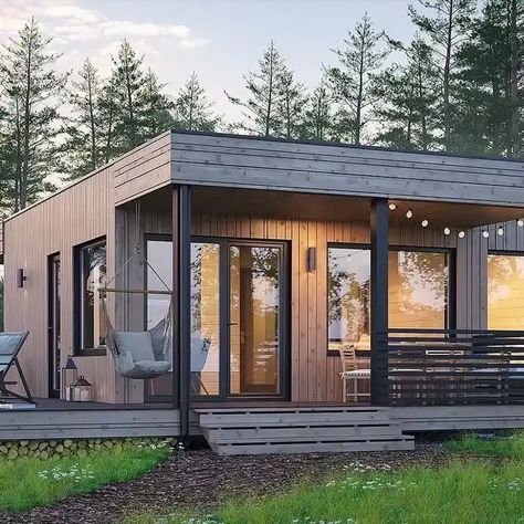 Light Steel Frame House, A Frame Houses, Modular Home Designs, Wood Container, Modern Prefab Homes, Steel Frame House, Frame House, Prefabricated Houses, A Frame House