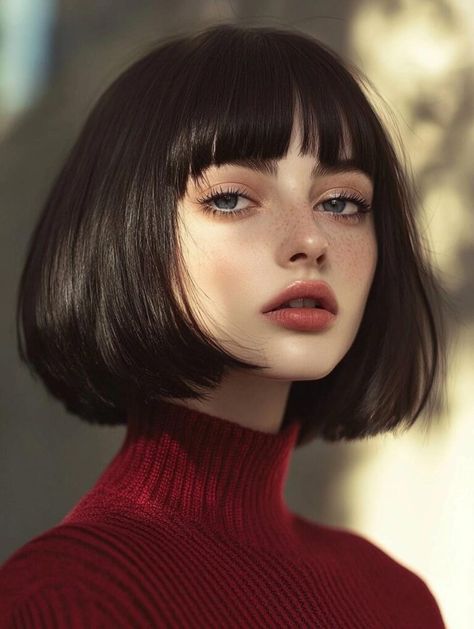 Trendy Bob Haircuts with Fringe for a Stylish and Versatile Look Chin Length Haircuts, Best Bob Haircuts, French Bob, Stylish Short Hair, Chin Length, Bob Hairstyles With Bangs, Chin Length Hair, Photographie Portrait Inspiration, Portrait Reference