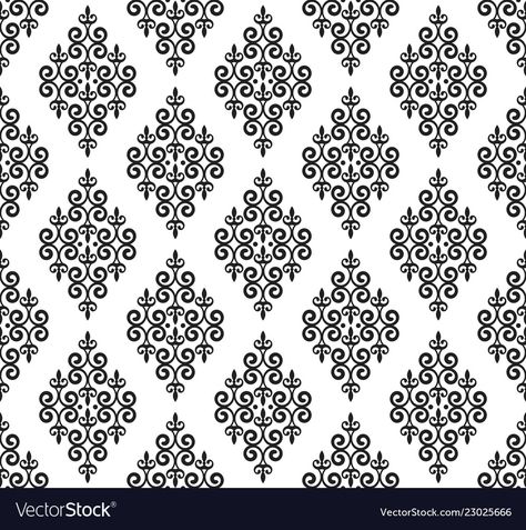 Flower Tile Pattern, Damask Stencil, Decorative Wallpaper, Pink Damask, Flower Drawing Design, Mandala Vector, Floral Tiles, Baroque Pattern, Textile Prints Design