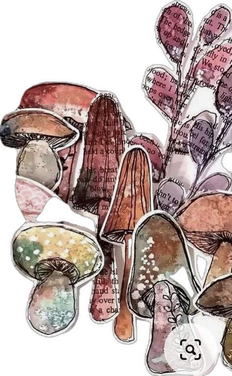 Willa Wanders Fodder, Willa Wanders, Fodder School, Collage Fodder, Lesson 1, Collage Art Mixed Media, Mushroom Art, Mixed Media Art Journaling, Mail Art