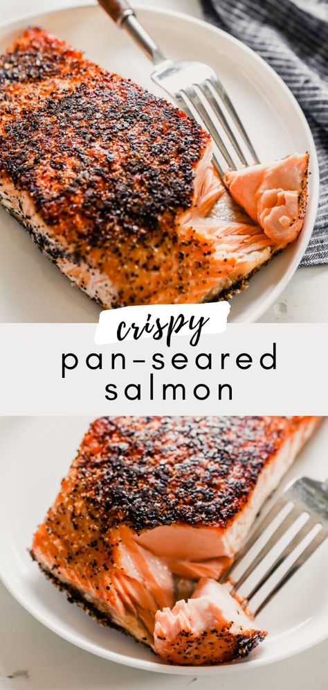 Cook Salmon On Stove, Pan Sear Salmon, Salmon With Skin, Salmon On The Stove, Ways To Cook Salmon, Salmon Crispy, Seared Salmon Recipes, Salmon Recipes Pan Seared, Cook Salmon