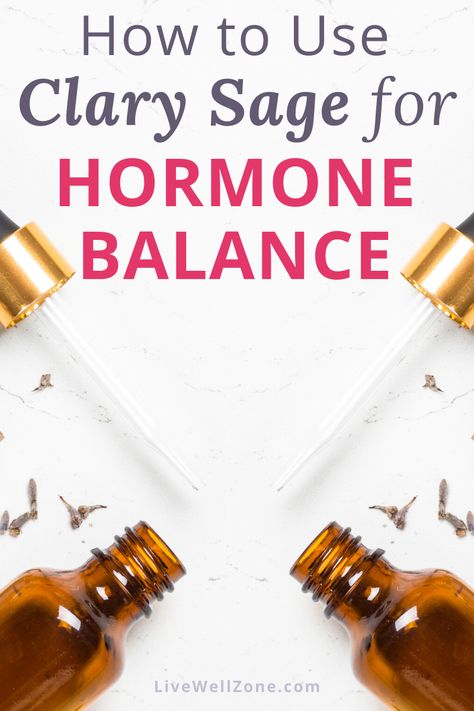 When it comes to essential oils for hormone balance, clary sage is one oil every woman should have. This article shows you how clary sage helps with hormonal imbalance symptoms, lowers period pain and regulates hormones like cortisol. You also get essential oil blends that you can use as natural hormone balance remedies. Clary Sage Benefits, Essential Oils For Hormone Balance, Essential Oils For Balancing Hormones, Oils For Hormone Balance, Doterra Oils For Hormone Balance, Clary Sage For Hormone Balance, Clary Sage Oil Benefits, Herb For Hormone Balance, Doterra Hormone Balance Woman