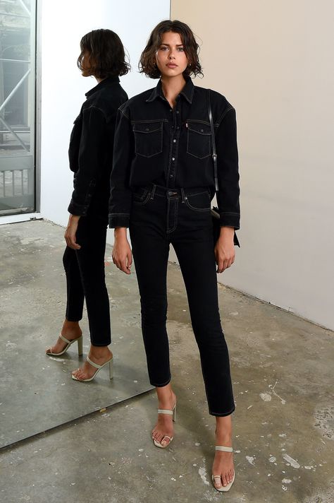 Christine Centenera and Josh Goot Celebrated WARDROBE.NYC’s Levi’s Collaboration in Soho Carine Roitfeld Style, Soo Joo Park, Georgia Fowler, Christine Centenera, Brown Jumpsuits, Wardrobe Nyc, Tory Burch Dress, Blue Jumpsuits, Models Off Duty