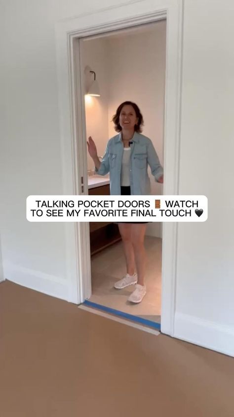 Erin Stetzer | Talking pocket doors today 🚪💫 And, sharing my favorite final touch to make pocket door systems beautiful 🖤✨ Design:… | Instagram Pocket Door Ensuite, Pocket Door For Bathroom, Pocket Doors Bedroom, Pocket Doors Ideas, Bathroom Pocket Door Ideas, Pocket Door Bathroom, Pocket Doors Bathroom, Home Building Tips, Building Tips