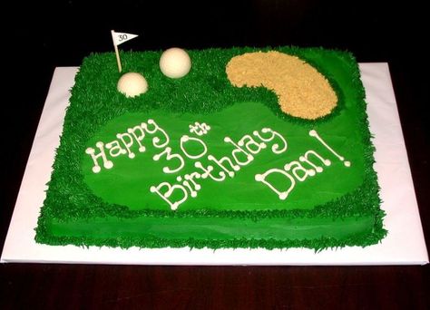 30Th Birthday Golf Cake on Cake Central Golf Grooms Cake, Golf Course Cake, Golf Themed Cakes, Sheet Cakes Decorated, Golf Birthday Cakes, Golf Cake, Golf Birthday Party, Golf Birthday, Cakes For Men