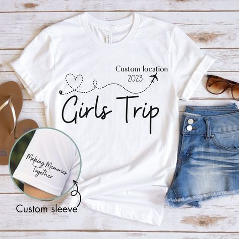 Vacation t-shirt design Mother And Daughter Disney Shirts, Mother Daughter Trip Shirts, Mother Daughter Disney Shirts, Girls Trip Shirts Ideas, Girls Trip Tshirt, Bleached Clothes, Best Friend Matching Shirts, Sisters Trip, 2023 Vacation