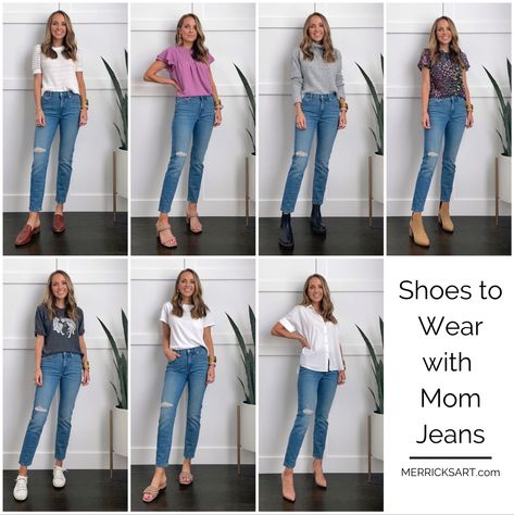 What Shoes to Wear with Mom Jeans - Merrick's Art Mum Jeans, Mom Jeans Style, Fall Style Guide, Mom Jeans Outfit, Summer Style Guide, Classic Blouses, Jeans Outfits, Yellow Shirt, Winter Jeans