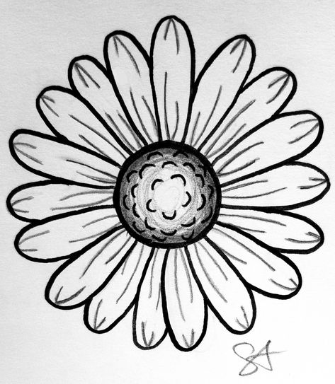 Daisy Sketch Simple, Daisy Drawings, Daisy Sketch, Crochet Baby Props, Daisy Drawing, Sketch Simple, Wine And Canvas, Flower Quilts, Crafts Cards