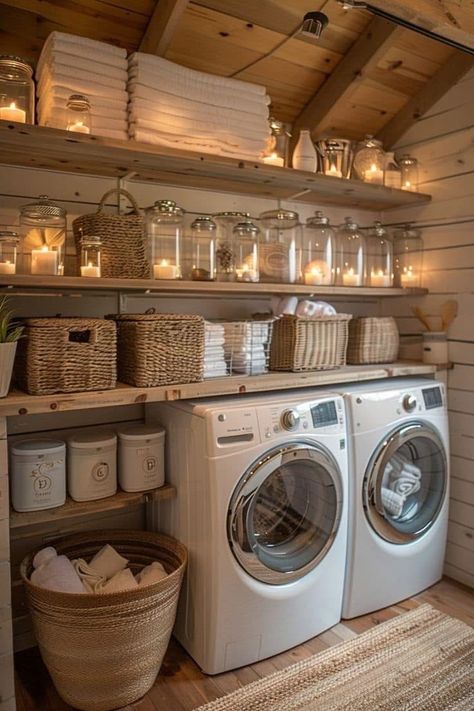 Laundry Wallpaper, Organization Laundry Room, Wallpaper Laundry Room, Wallpaper Laundry, Landry Room, Organization Laundry, House Laundry Room, Laundry Nook, Laundry Room Ideas Small Space