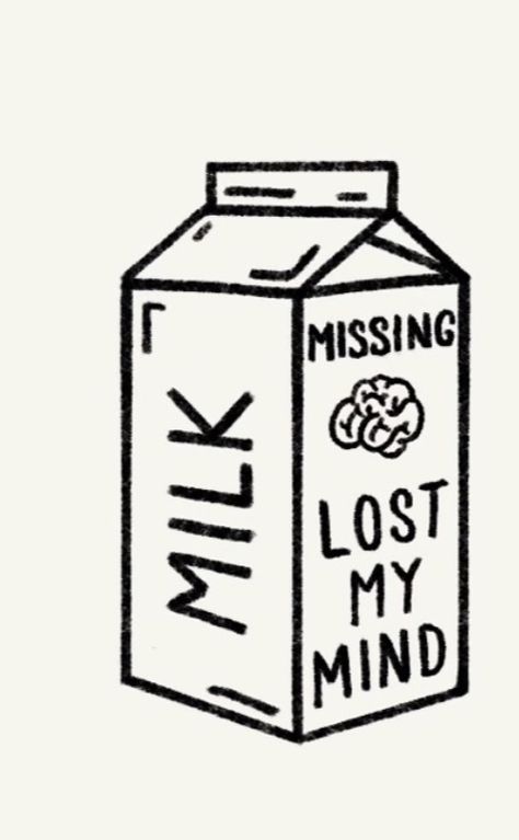 Flash Art Tattoo Ideas Simple, Milk Carton Tattoo, Milk Tattoo, Drawings With Meaning, Cool Stencils, Minimal Tattoo Design, Tattoo Outline Drawing, Kawaii Tattoo, Artist Card