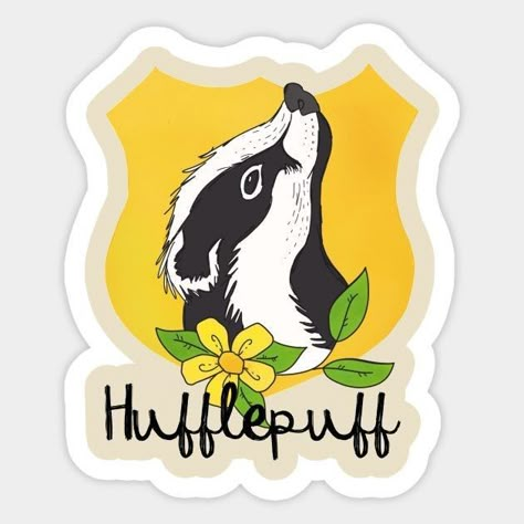 House Hufflepuff, Hufflepuff Crest, Classe Harry Potter, School Of Magic, Harry Potter Painting, Harry Potter Stickers, Hufflepuff Aesthetic, Hufflepuff Pride, Harry Potter Hufflepuff