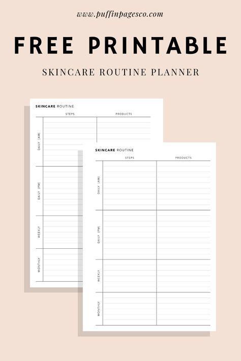 Skincare Routine Planner Template, Skincare Planner Printable, Skincare Planner Printable Free, Routine Planner Free Printables, Skincare Routine Template, Skincare Printable, Skin Care Planner, Skincare Routine Planner, Printable Skincare