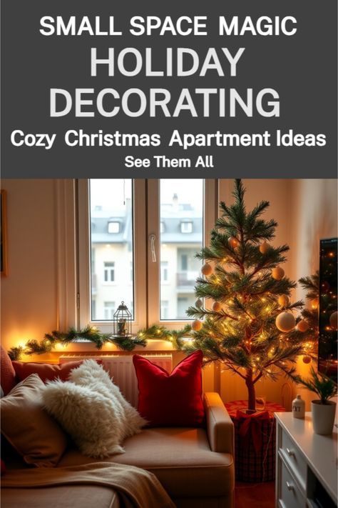 Small Apartment Christmas Decor Tiny Apartment Christmas, Cozy Small Apartment, Small Apartment Christmas Decor Ideas, Small Apartment Christmas Decor, Small Apartment Christmas, Apartment Christmas Decor Ideas, Apartment Christmas Decor, Christmas Decorations Apartment, Apartment Christmas