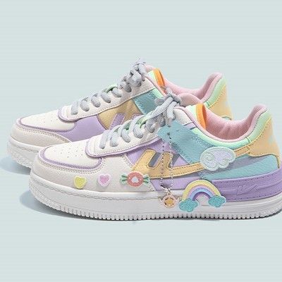 👠 Shoes 💜 sugarplum · y2k, coquette, egl, cosplay fashion and home decor store 💜 Powered by Storenvy Light Up Sneakers Women, Where To Buy Kidcore Clothes, Chunky Shoes Pink, Pink Kidcore Aesthetic, Kidcore Shoes, Pastel Kidcore Outfits, White Women Sneakers, Multi Colored Shoes, Pastel Kidcore