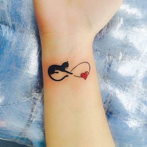 25 The Best Cat Tattoos In 2020 – KingdomOfCats Cat Tattoo Simple, Cute Cat Tattoo, Small Tats, Black Cat Tattoos, Cat Tattoo Designs, Infinity Tattoos, Flash Art, Trendy Tattoos, Small Tattoo