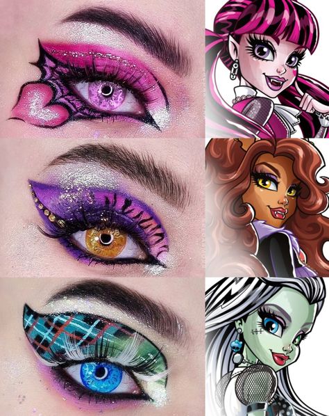 Monster High Eyeshadow, Hero Makeup Ideas, Clawdeen Wolf Makeup Halloween, Claudine Costume, Clawdeen Makeup Look, Claudine Monster High, Clawdeen Makeup, Monster High Inspired Makeup, Clawdeen Wolf Makeup