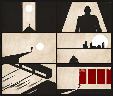 Title Sequence Storyboard, Title Sequence Motion Graphics, Sequence Style, 3d Cinema, Comic Layout, Motion Graphics Inspiration, Adobe Illustrator Tutorials, Silhouette Illustration, Title Sequence