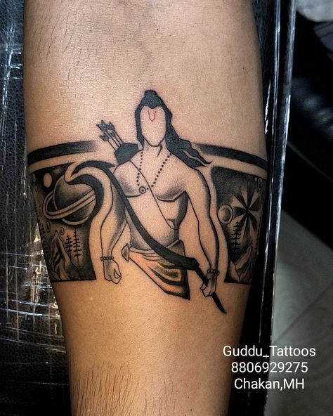 Shree Ram Tattoo design Shree Ram Band Tattoo, Shree Ram Tattoo For Men, Ram Band Tattoo, Ram Tattoo For Men, Ram Tattoos, Shree Ram Tattoo, Joker Face Tattoo, Fingerprint Tattoos, Band Tattoos For Men