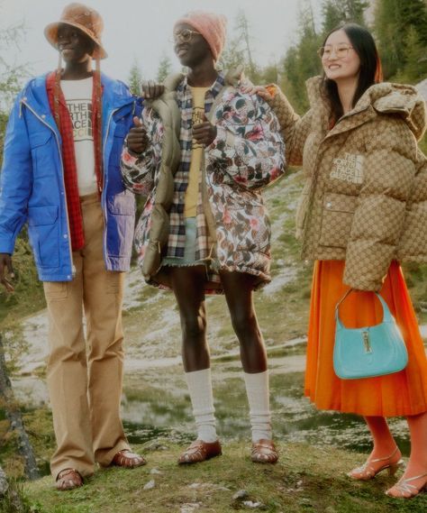 The North Face x Gucci Collab Includes 2020s Most Popular Jacket In Maximalist Prints North Face X Gucci, Leather Hiking Boots, Creedence Clearwater Revival, Iggy Pop, Ivy Park, Jane Fonda, Cooler Look, Vogue Russia, 70s Inspired