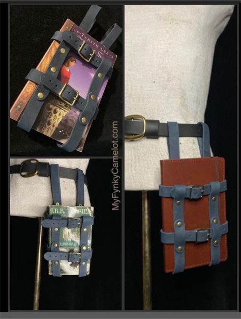 MyFunkyCamelot - Etsy Book Holster, Cosplay Belt, Belt Holster, Leather Book, Artist Gifts, Leather Books, Diy Book, Leather Projects, Gifts For Readers