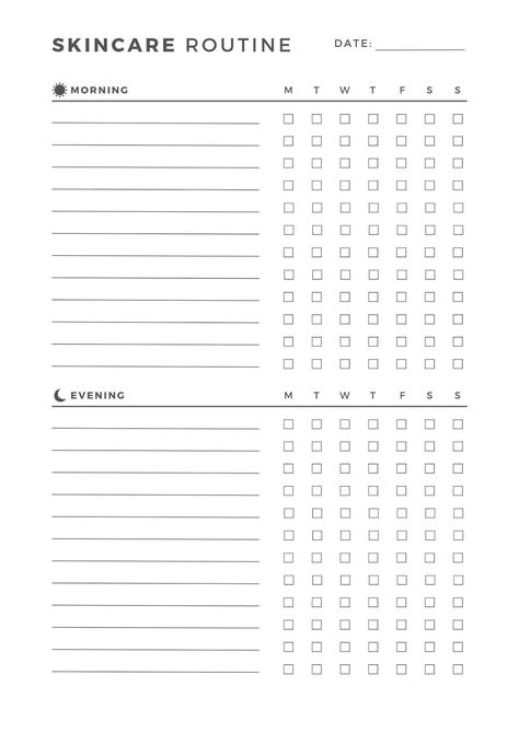 Daily Planner, with To List List Printable! This Productivity Planner allows you to prioritize your daily 'To Do List', reminders, deadlines and follow up sections.Printables for each day of the week included!    Organize your work day and maximize productivity with our focused day planner:    ✔ Printable versions   ✔ Prioritize your To Do list!   ✔ Log all of the things to follow up, ready for the next day or week! •Do to the nature of these products, refunds are not available. Skincare Checklist Template, Skincare Journal Printable, Boyama Skincare, Skincare Routine Planner Template, Morning Routine Template Aesthetic, Routine Template Aesthetic, Skin Care Routine Tracker, Skincare Routine Checklist, Skincare Routine Template