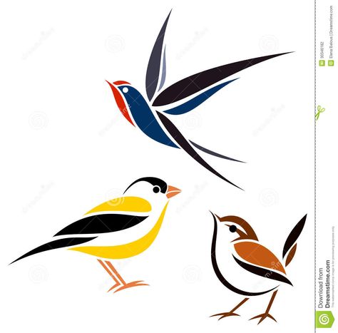 Stylized birds stock vector. Illustration of graphic - 30346182 Stylized Design Drawing, Bird Designs, Bird Design Illustration, Bird Barn, Bird Stencil, Bird Graphic, Bird Logos, Stencil Art, Bird Illustration