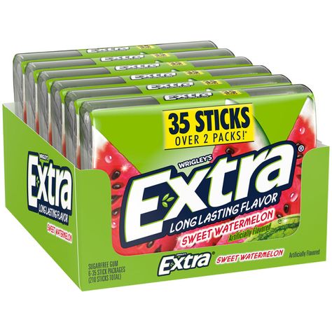 Extra Gum Watermelon 6 Count Mega Pack Gum Watermelon, Watermelon Gum, Gum Brands, Food Giveaways, Extra Gum, Watermelon Flavor, Pack Of Gum, Gum Flavors, Sugar Free Gum